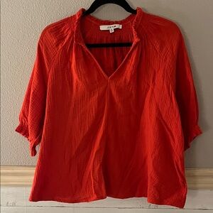 100% cotton 3/4 sleeve blouse